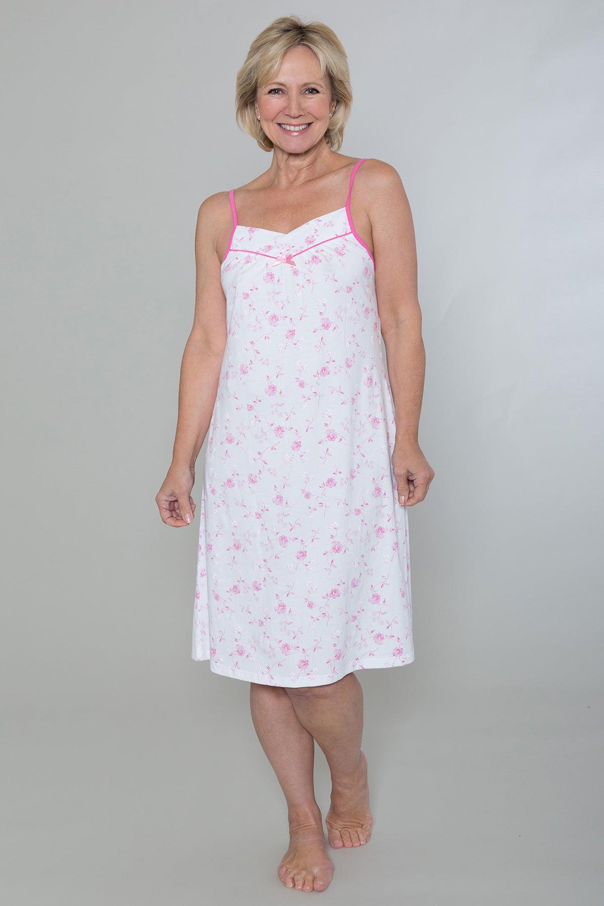 Sleeveless Rose Print Nightie Slenderella Carr Westley