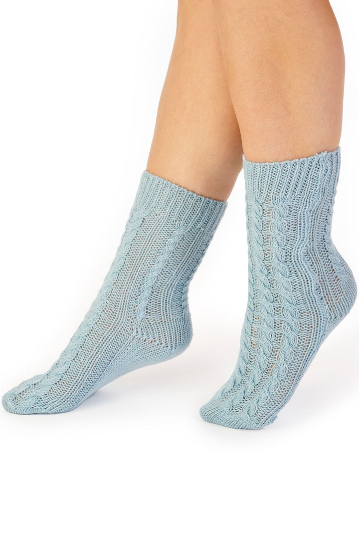 Cable Knit Bed Socks