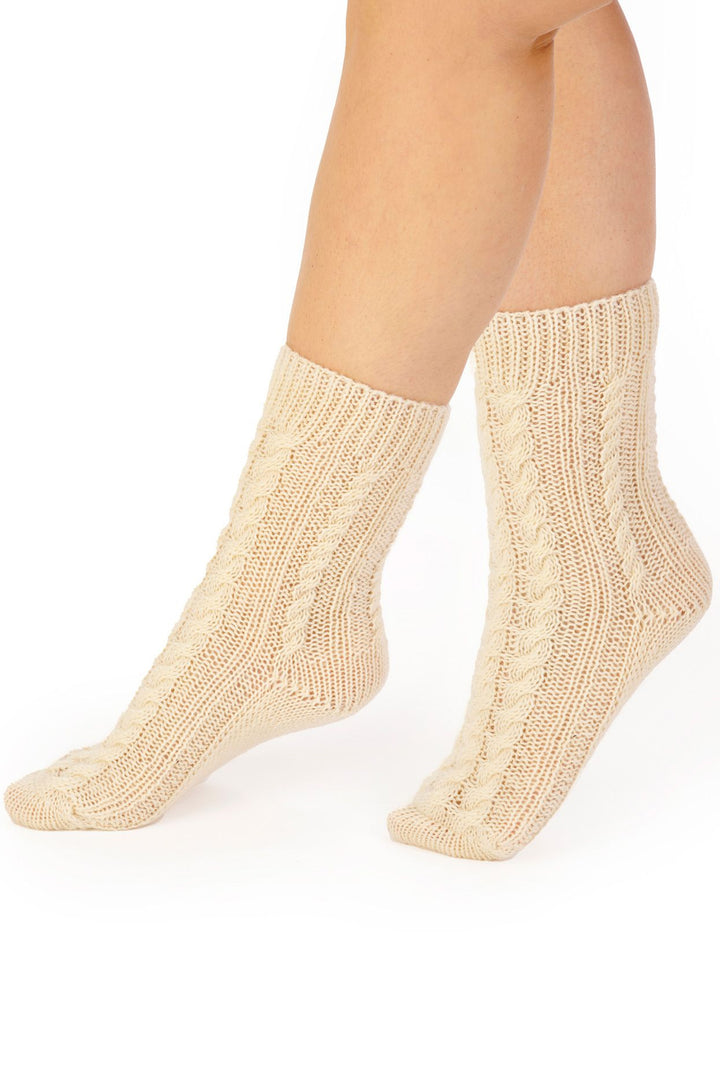 Cable Knit Bed Socks