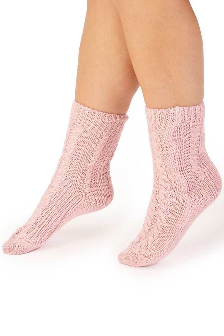 Cable Knit Bed Socks