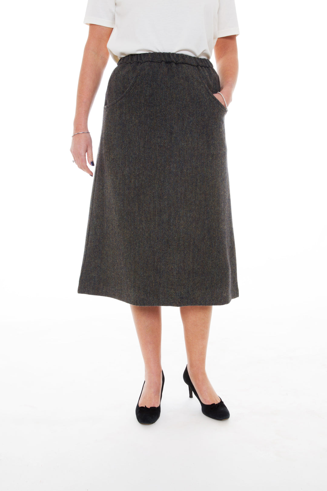 Herringbone Tweed Skirt