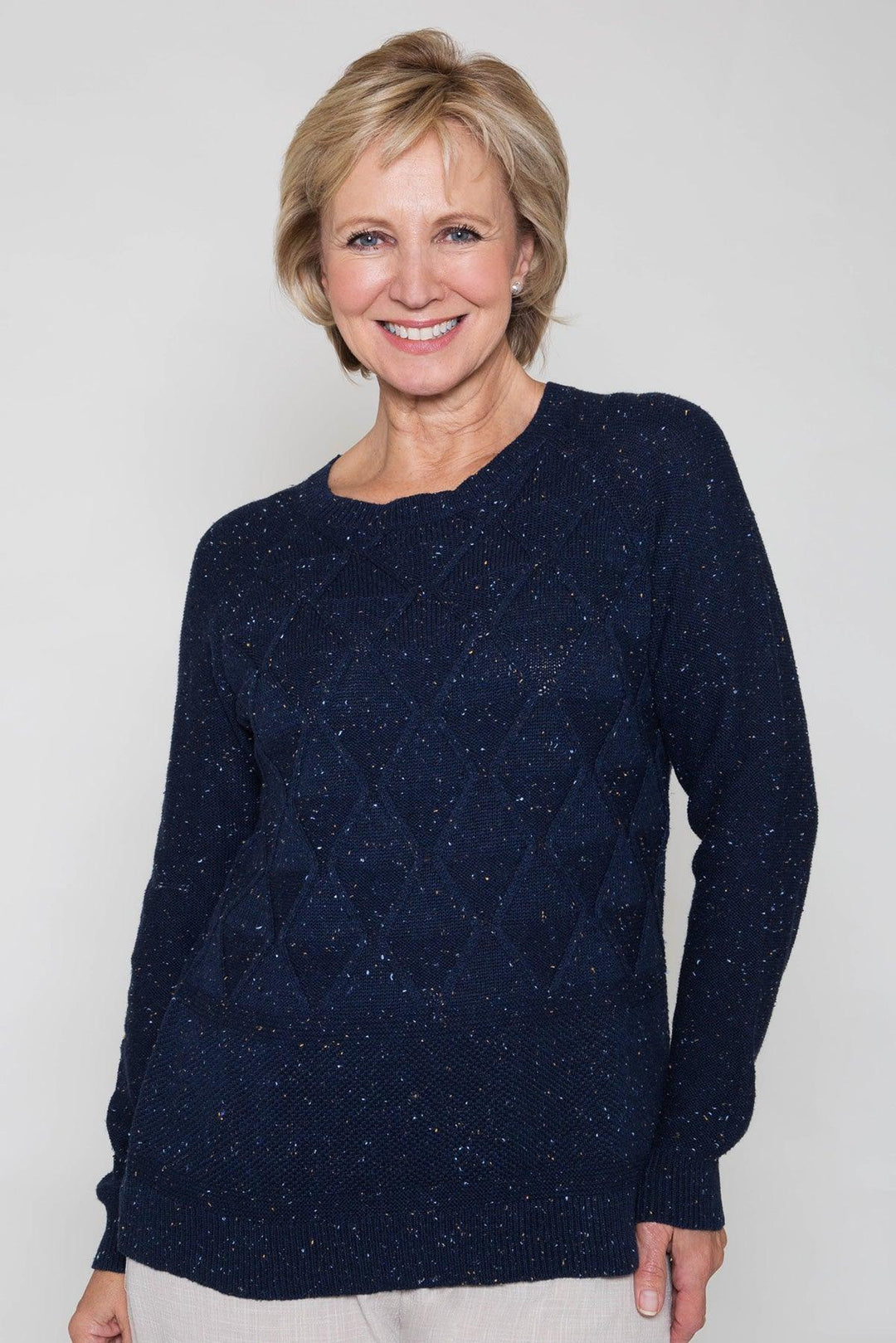 Poppy Diamond Knit Jumper - Carr & Westley