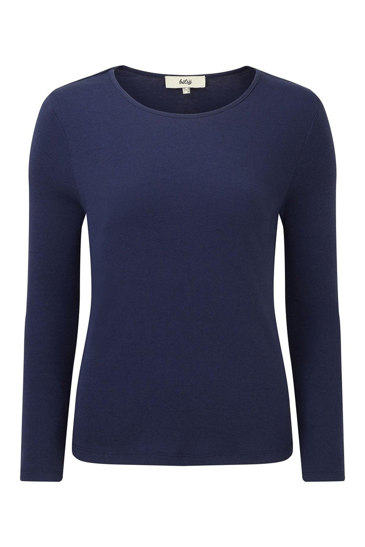 Betsy Evie Round Neck Top (Navy)