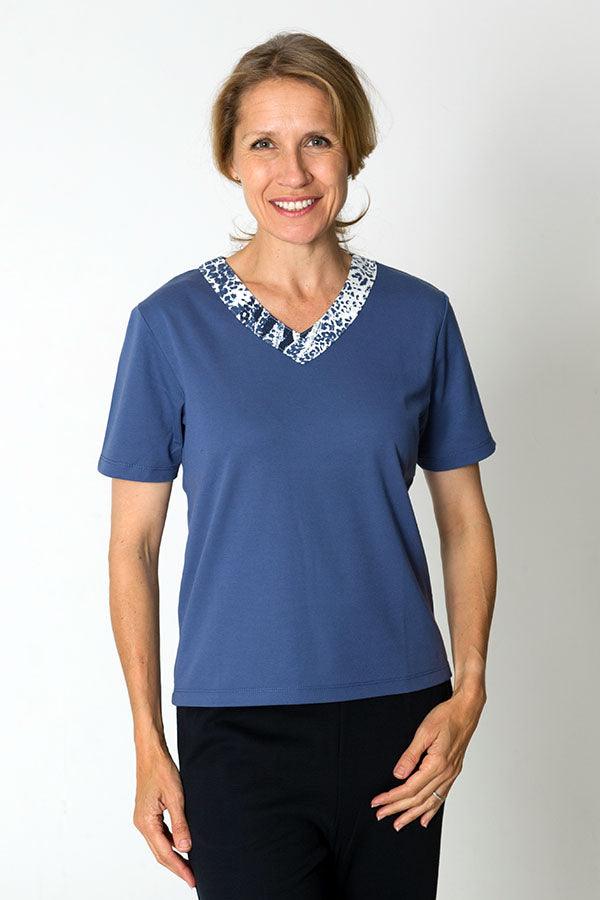 Poppy Fern V Neck T Shirt - Carr & Westley