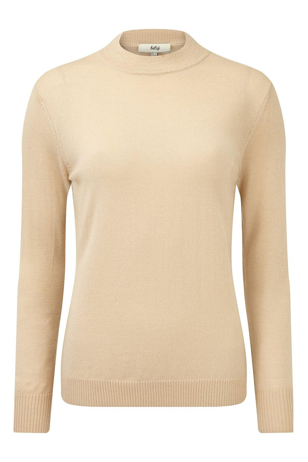 Betsy Merino Turtle Jumper (Beige)