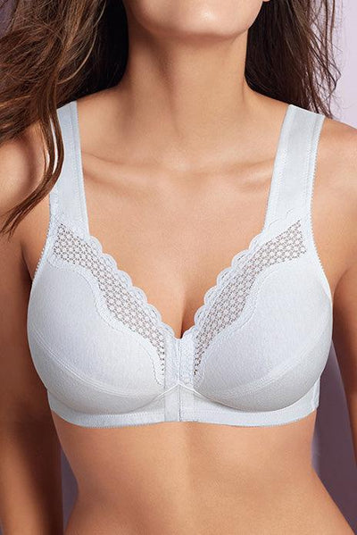 Cotton Ease – front-fastening non-wired cotton bra – Miss Mary