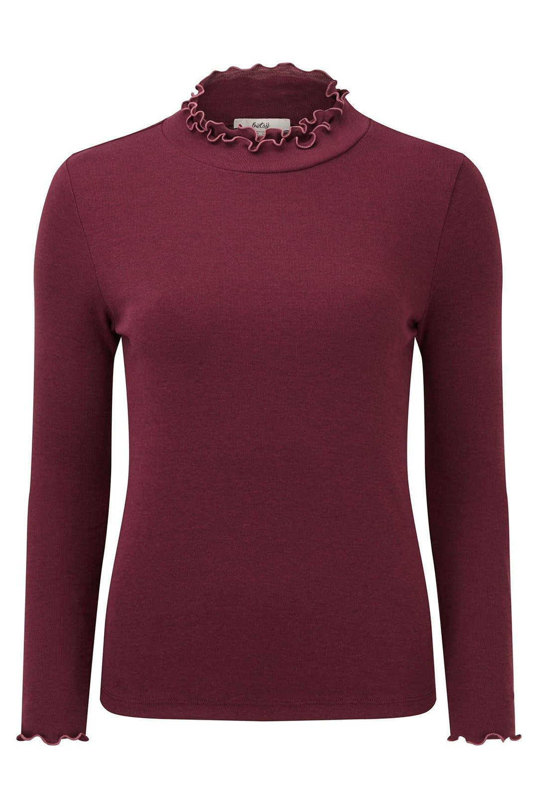 Betsy Ruffle Turtle Neck Top (Plum)