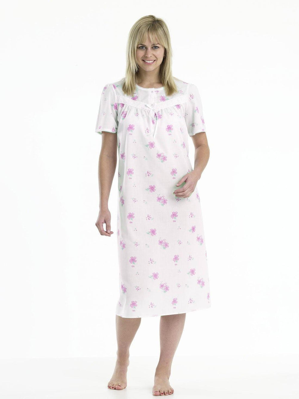 Slenderella Wide Broderie Nightdress - Carr & Westley