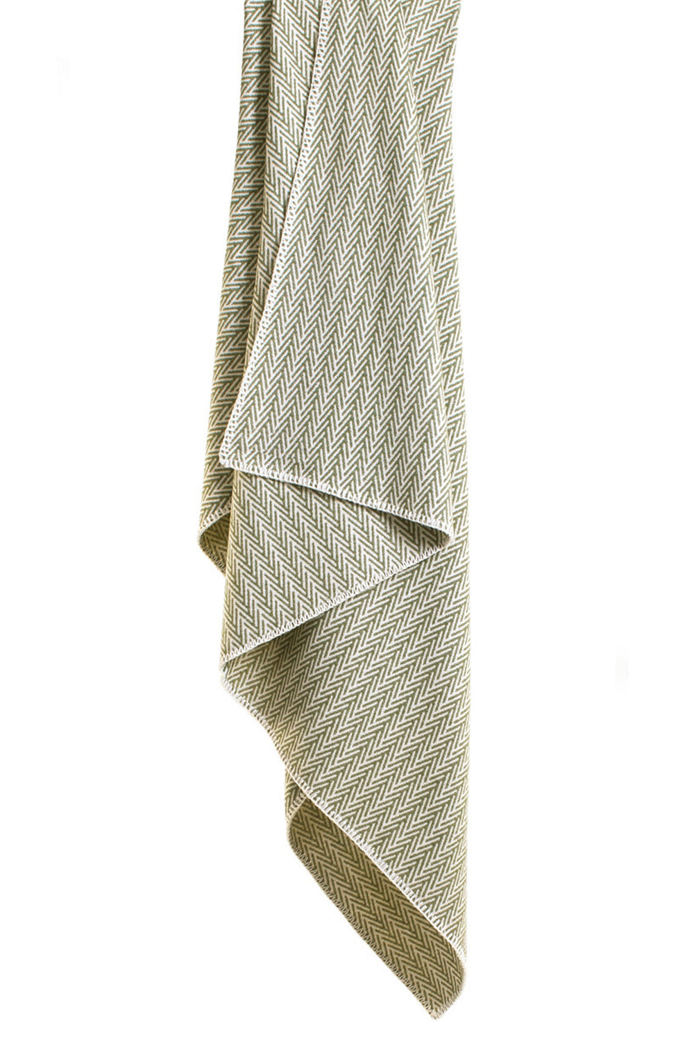 Herringbone Throw - Olive - Carr & Westley