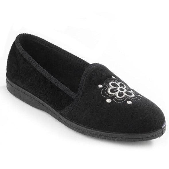 Lobelia Embroidered Slipper - Carr & Westley