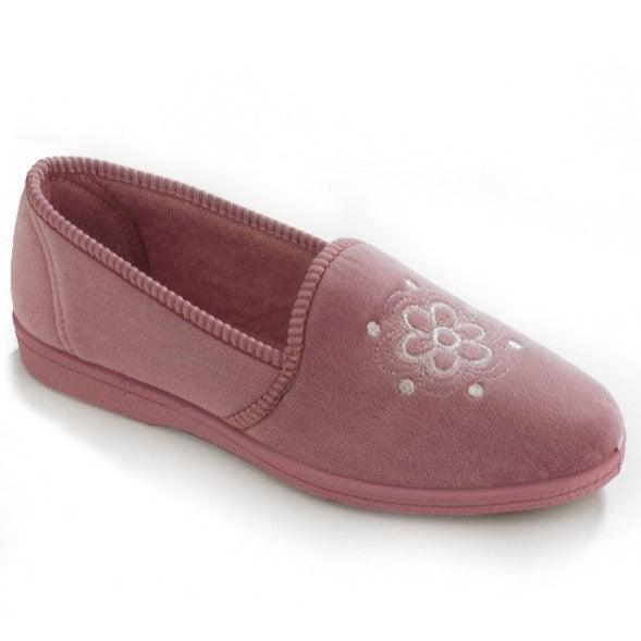 Lobelia Embroidered Slipper - Carr & Westley